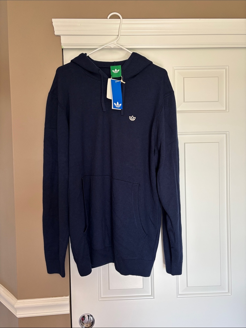 adidas Men’s Navy cashmere Hoodie with Trefoil